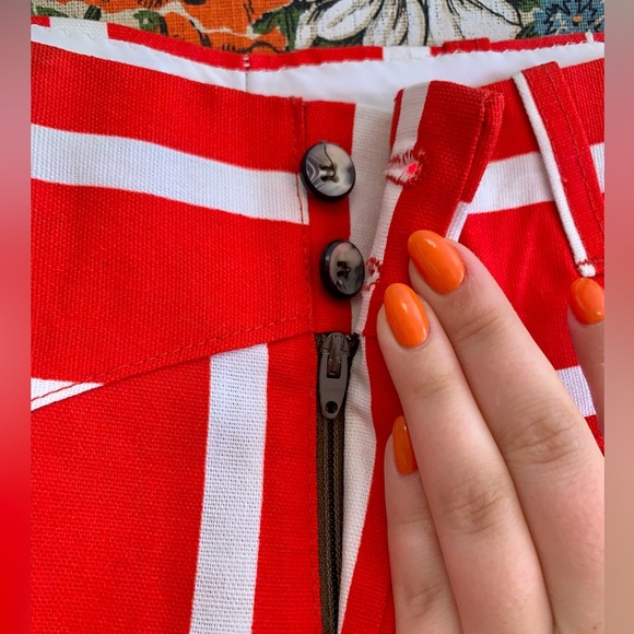 Vintage DEADSTOCK 70s Striped Bellbottom Flare Jeans, Americana, Clown Core - Picture 9 of 11